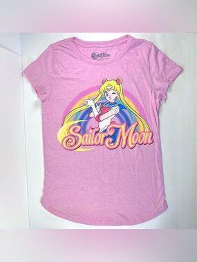 Sailor Moon Girls Graphic Print T-Shirt XL (14-16) Pink Anime Naoko Takeuchi